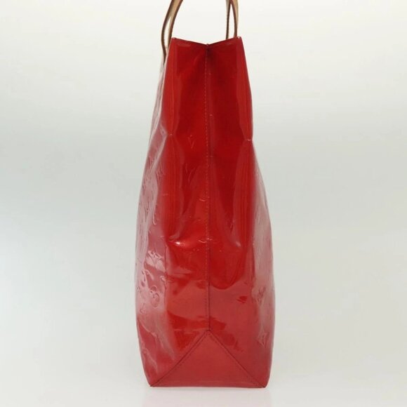 LOUIS VUITTON Monogram Vernis Reade MM Hand Bag Red Rouge M91086 LV Auth 139473 - Picture 5 of 16